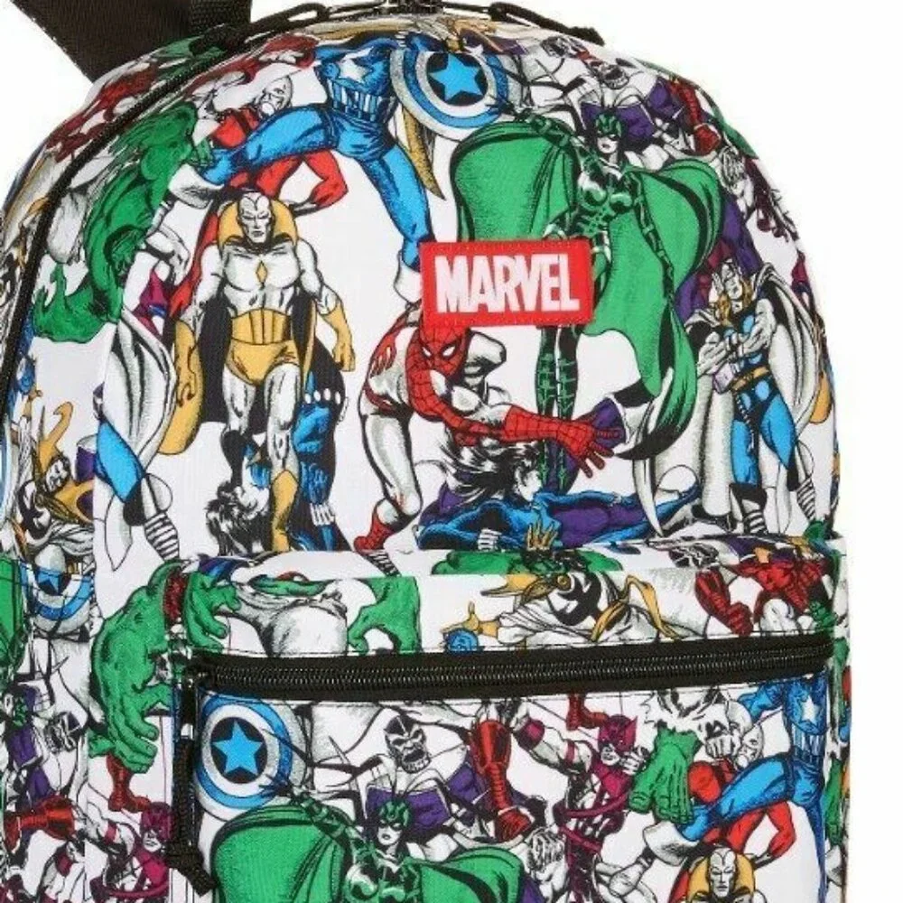 NEW Marvel Comics Avengers Comic Print 16in Backpack Book Bag Tote Kids 1433-524